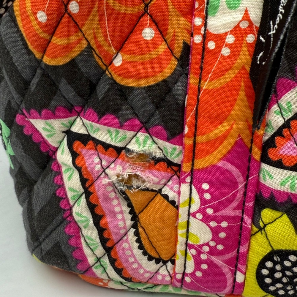 Vera Bradley Tote Bag Ziggy Zinnia Floral Quilted Front Pocket Carry On Travel - Picture 9 of 10